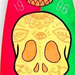Yellow Skull - tabla de surf pintada a mano - Gorka Gil