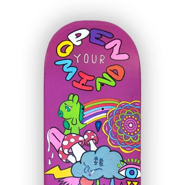 Open Your Mind - tabla de skateboard pintada a mano - Gorka Gil