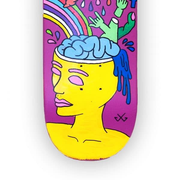 Open Your Mind - tabla de skateboard pintada a mano - Gorka Gil
