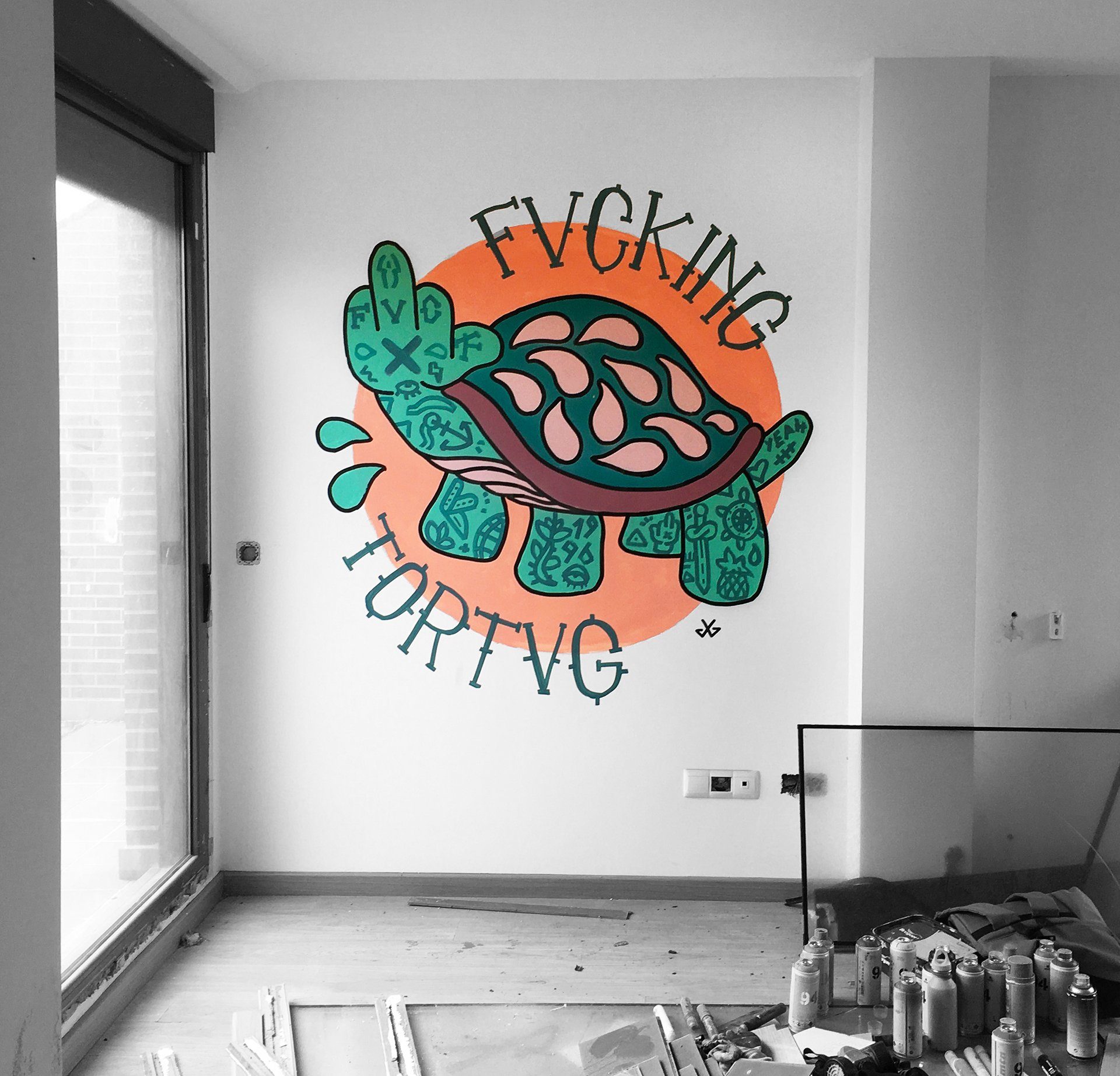 Fvcking Tortug mural pintado por Gorka Gil